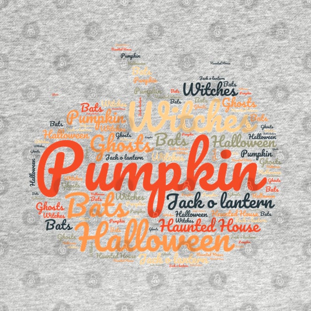 Word Art Pumpkin Orange/Black by Budwood Designs